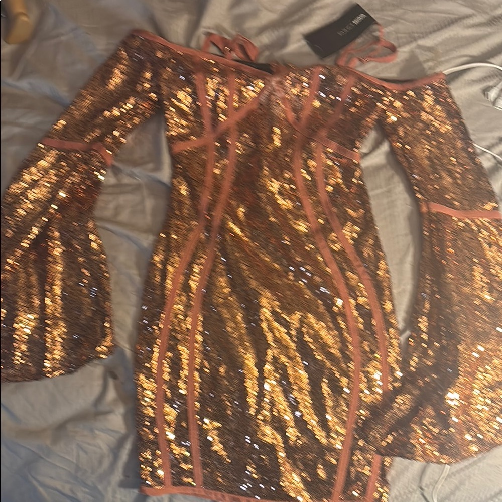Sequin Off-Shoulder Dress